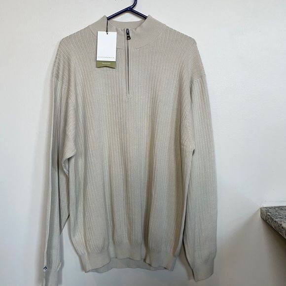 Cutter & Buck Ribbed Pullover 1/4 Zip up Sweater 100% cotton - Picture 5 of 11